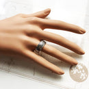 Band Ring Ethno Great Blessing Sign,Ethnic Fine Jewerly For Women Men Autumn Buddhist Prayer Gift In 925 Sterling Silver