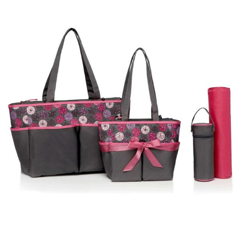 5pcs/Set Fashion Mother Bag Diaper Bags For Mom Baby Large Capacity Nappy Bags Organizer Stroller For Maternity Hobos Handbags