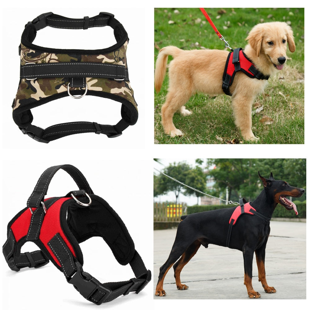 Nylon Heavy Duty Dog Pet Harness Collar Adjustable Padded Extra Big Large Medium Small Dog Harnesses vest Husky Dogs Supplies - anconmall