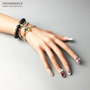 Black Stone Bracelet,Europe Style Glam Fashion Jewerly For Women Gift In 925 Sterling Silver