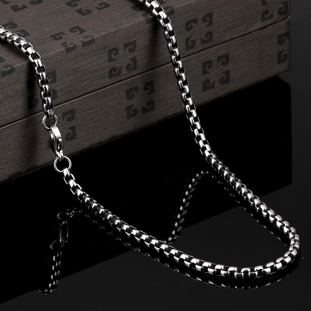 4mm Link Chain Necklace Brand New Punk Fashion Jewelry Europe Style Soul Stainless Steel Bijoux Gift For Men Women