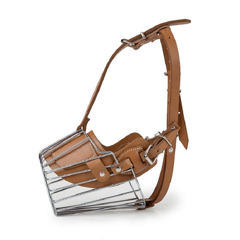 Black / Brown Strong Metal Wire Basket Dog Muzzle for Large Dogs Amstaff Pitbull Bull Terrier Anti-Bite Bark Chew Muzzles