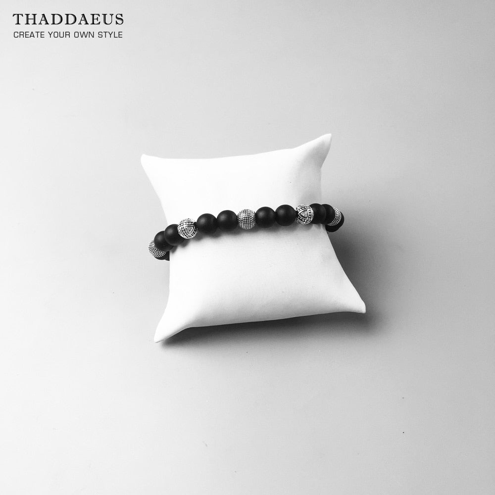 Bracelet Hero Rebel Bead Europe Style Fashion Jewelry Gift For Men And Women,In Sterling Silver And Black Obsidian