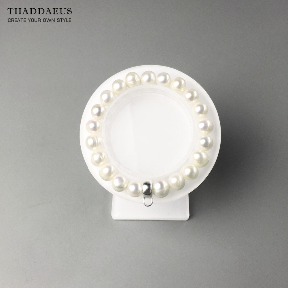 Freshwater Pearls Charm Bracelet Europe Club Style Fine Jewerly For Women Gift In 925 Sterling Silver