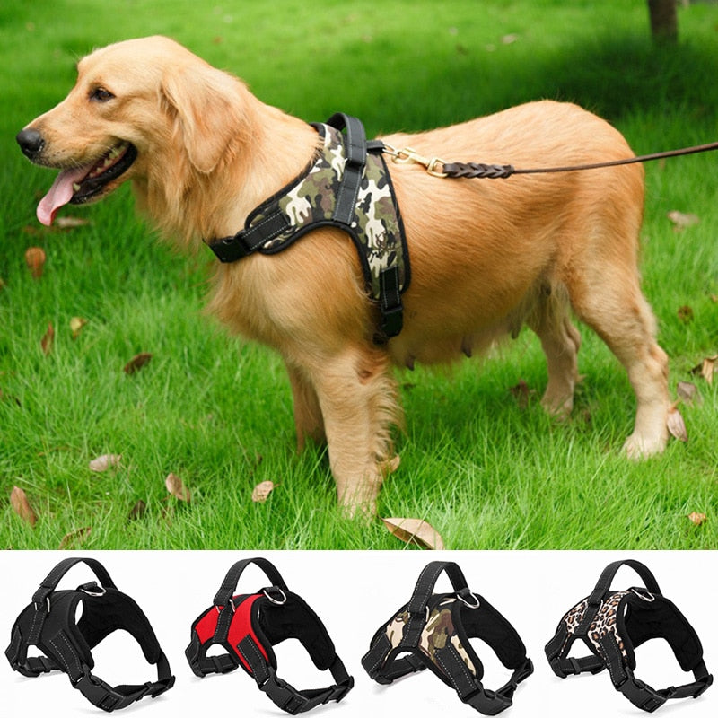 Nylon Heavy Duty Dog Pet Harness Collar Adjustable Padded Extra Big Large Medium Small Dog Harnesses vest Husky Dogs Supplies - anconmall