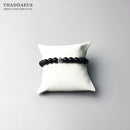 Matte Black Obsidian Karma Bracelets Cross Bead 925 Sterling Silver Europe Style Fashion Jewelry Gift
