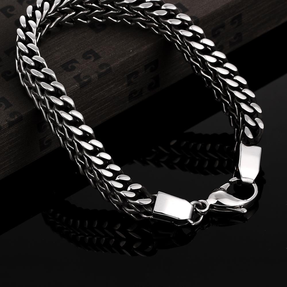 Geometric Design Men Chain &amp; Link Bracelet With Lobster Clasp,Titanium Steel Figaro Ancient Maya Classic  Gift