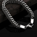 Geometric Design Men Chain &amp; Link Bracelet With Lobster Clasp,Titanium Steel Figaro Ancient Maya Classic  Gift