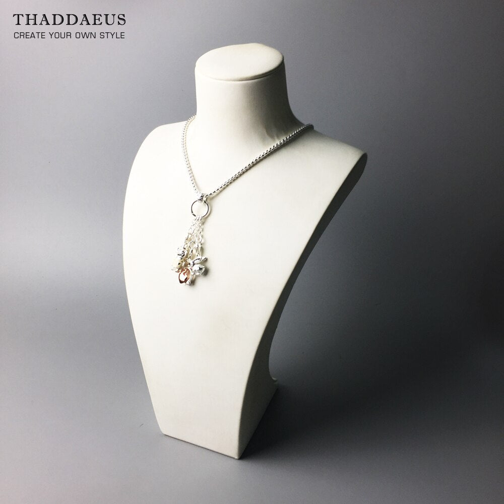 Silver Dangle Three Curb Charms Carriers 925 Sterling Silver Fit Necklace, Europe Glam Jewelry Soul Gift For Women