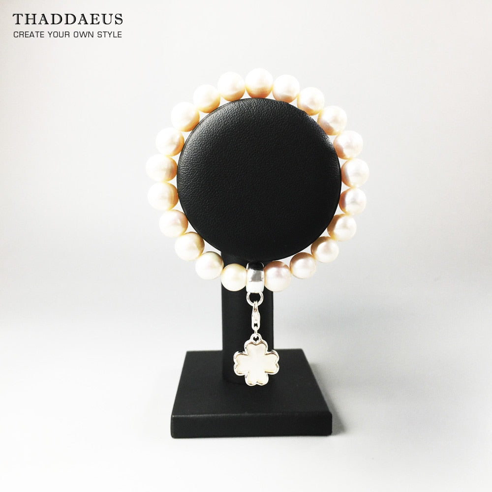 Freshwater Pearls Charm Bracelet Europe Club Style Fine Jewerly For Women Gift In 925 Sterling Silver