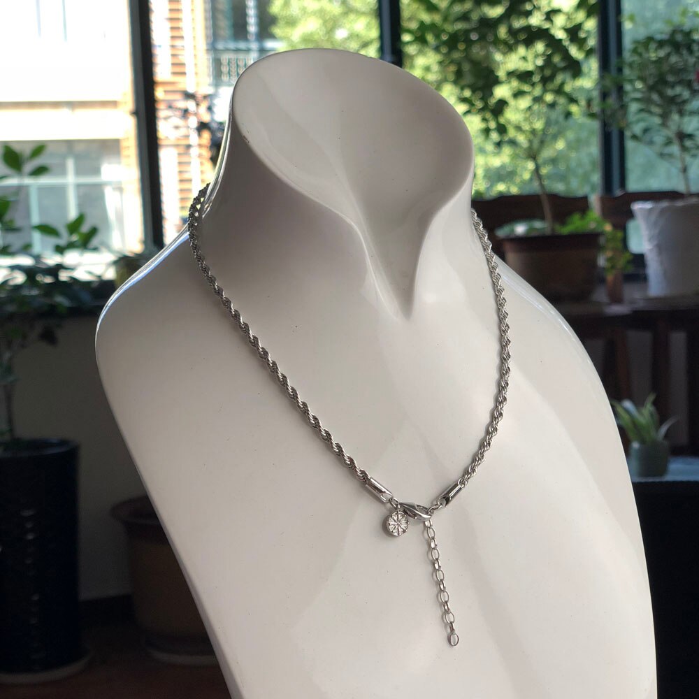 Karma Wheel Wire-cable Chain Necklace,Fashion Jewelry Europe 925 Sterling Silver Gift For Women Men