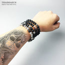Bracelets Cross Beads &amp; Obsidian For Rebel Men Trendy Gift Europe Style Heart Masculine 925 Sterling Silver Jewelry