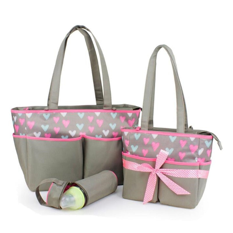 5pcs/Set Fashion Mother Bag Diaper Bags For Mom Baby Large Capacity Nappy Bags Organizer Stroller For Maternity Hobos Handbags