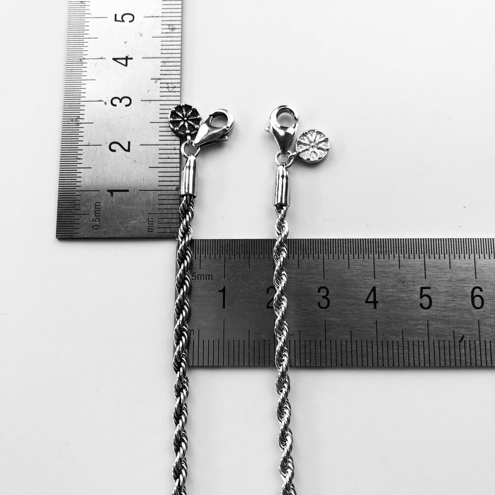 Karma Wheel Wire-cable Chain Necklace,Fashion Jewelry Europe 925 Sterling Silver Gift For Women Men