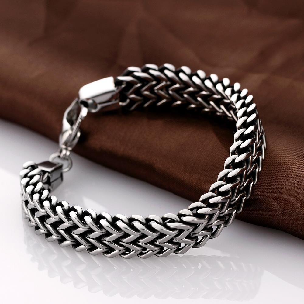 Geometric Design Men Chain & Link Bracelet With Lobster Clasp,Titanium Steel Figaro Ancient Maya Classic  Gift