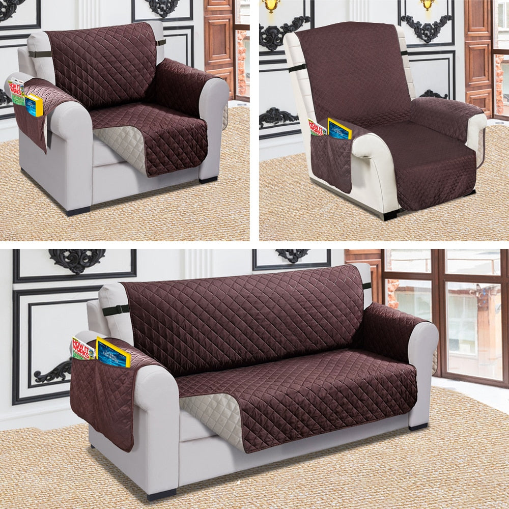Recliner Sofa Couch Cover Pet Dog Kids Mat Protector Sofa Cover Water Resistance Quilted Reversible Sofa Covers For Living Room