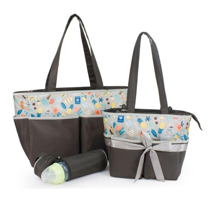 5pcs/Set Fashion Mother Bag Diaper Bags For Mom Baby Large Capacity Nappy Bags Organizer Stroller For Maternity Hobos Handbags