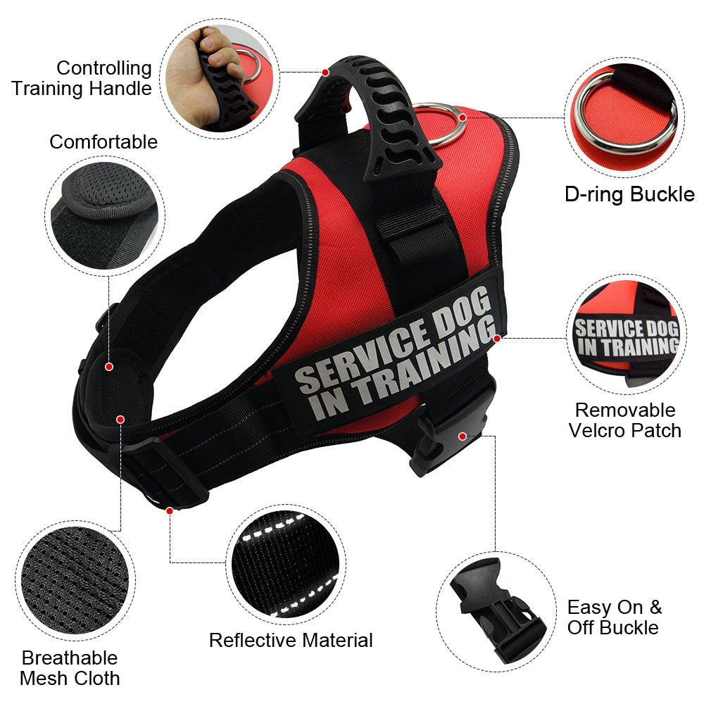 K9 Harness For Dogs Reflective Adjustable Pet Dog Harnesses Vest Dog Collar For Husky Shepherd Small Medium Large Dogs Supplies - anconmall