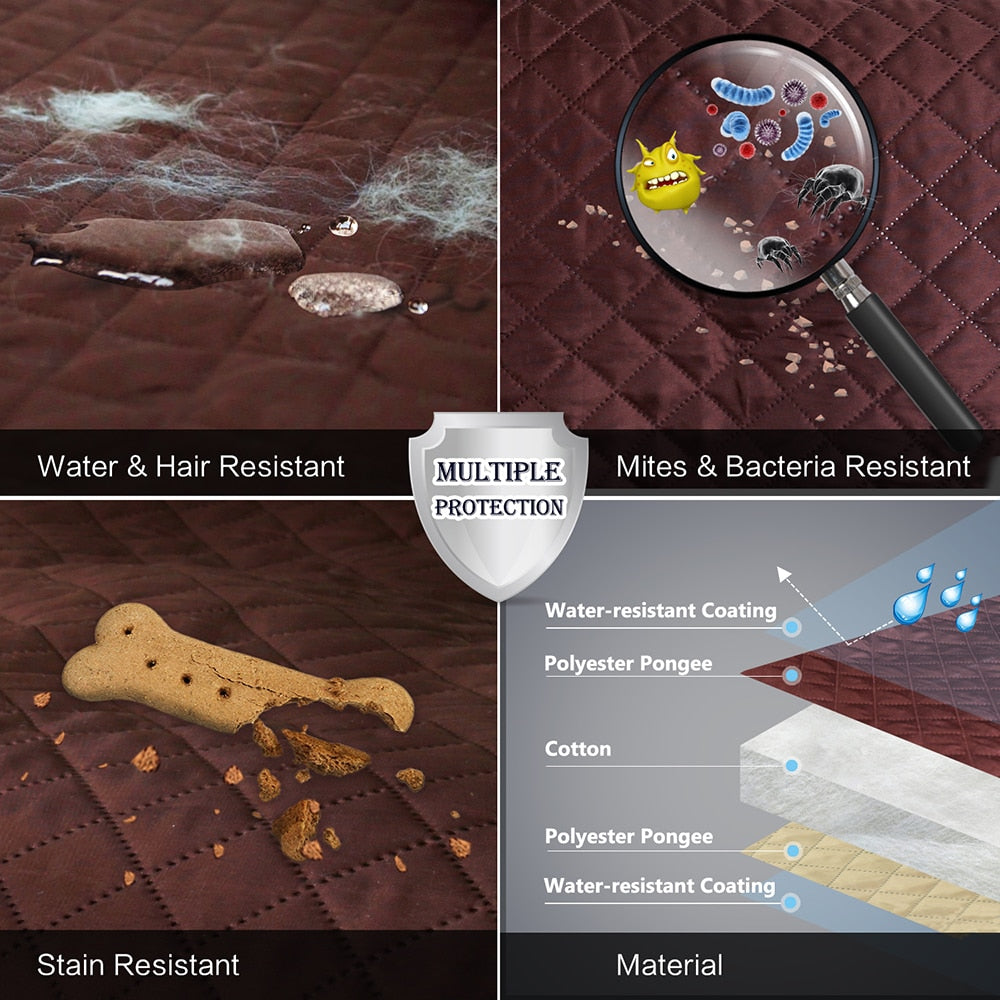 Recliner Sofa Couch Cover Pet Dog Kids Mat Protector Sofa Cover Water Resistance Quilted Reversible Sofa Covers For Living Room - anconmall