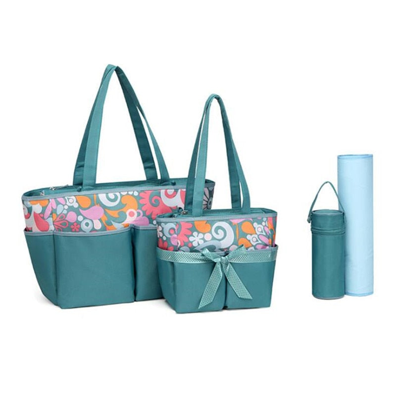 5pcs/Set Fashion Mother Bag Diaper Bags For Mom Baby Large Capacity Nappy Bags Organizer Stroller For Maternity Hobos Handbags