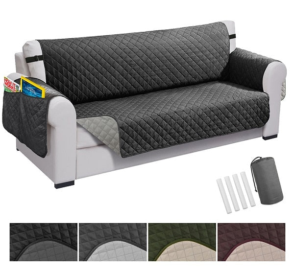 Recliner Sofa Couch Cover Pet Dog Kids Mat Protector Sofa Cover Water Resistance Quilted Reversible Sofa Covers For Living Room