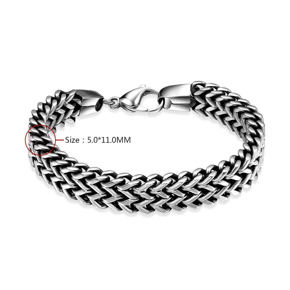 Geometric Design Men Chain & Link Bracelet With Lobster Clasp,Titanium Steel Figaro Ancient Maya Classic  Gift