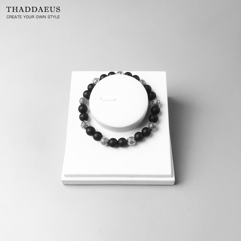 Bracelet Hero Rebel Bead Europe Style Fashion Jewelry Gift For Men And Women,In Sterling Silver And Black Obsidian