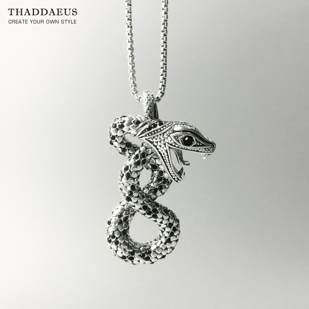 Snake Link Necklace,2017 Brand  Chain Fashion Jewelry 925 Sterling Silver Europe Style Rebel Cross Bijoux Gift For Men & Women