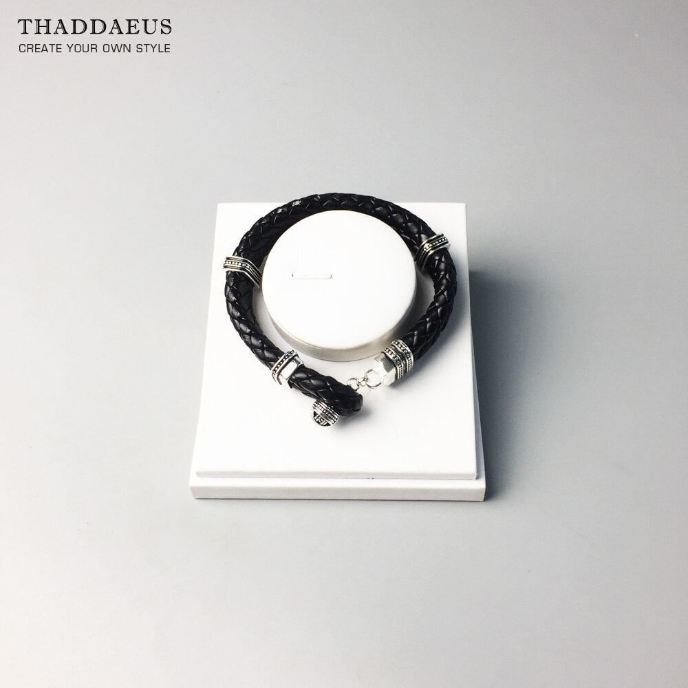 Ball Leather Cuff Bracelets Super Deals Gift In Silver For Men & Women,Europe Style Rebel Punk Fashion Jewelry