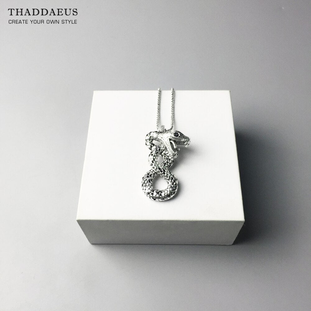 Snake Link Necklace,2017 Brand  Chain Fashion Jewelry 925 Sterling Silver Europe Style Rebel Cross Bijoux Gift For Men & Women