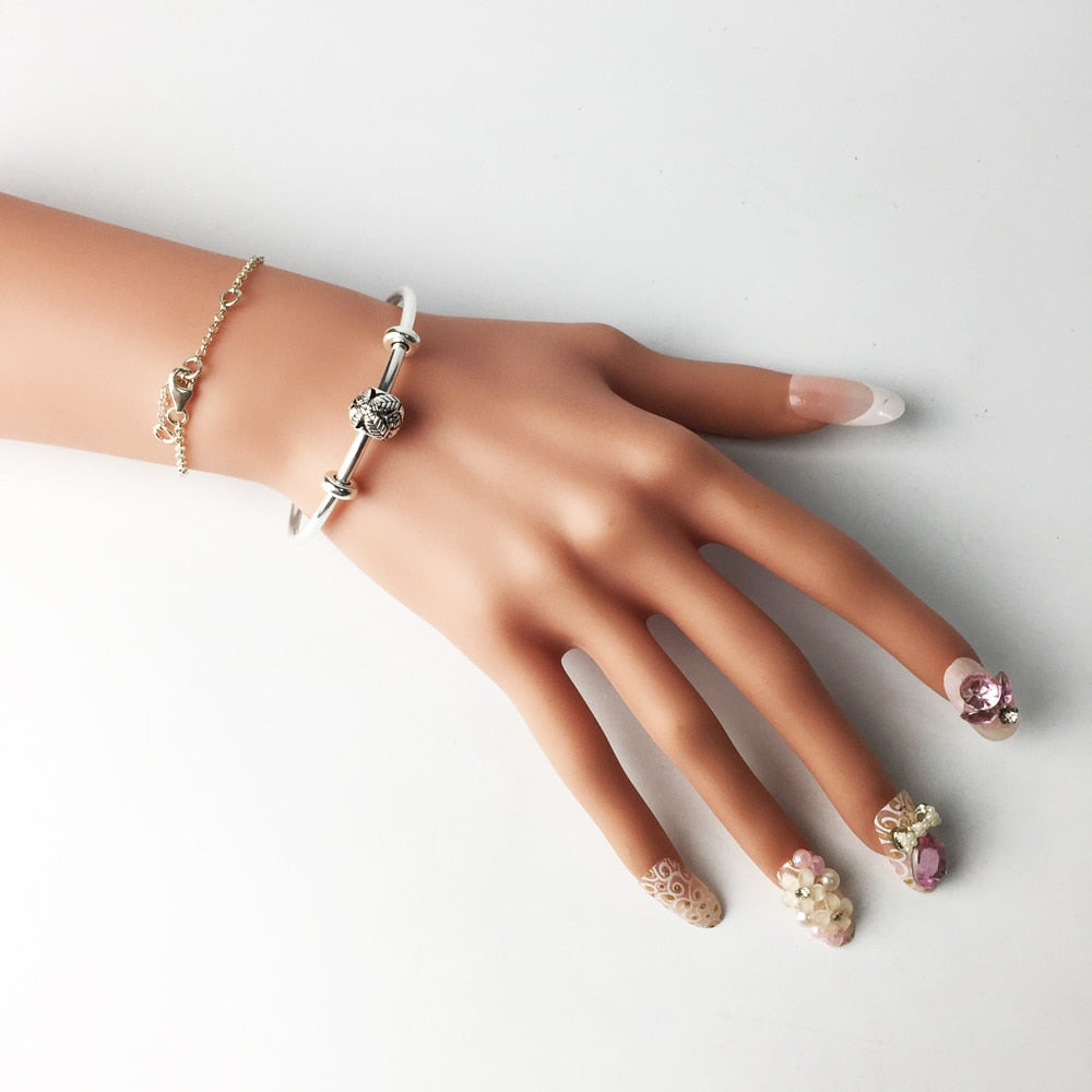 Bracelet Bangles Bead &amp; Charm Carrier Fashion Karma Jewelry Gift For Women Men Brand New Good In 925 Sterling Silver