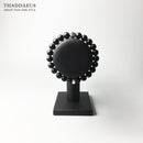 Matte Black Obsidian Karma Bracelets Cross Bead 925 Sterling Silver Europe Style Fashion Jewelry Gift