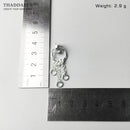 Silver Dangle Three Curb Charms Carriers 925 Sterling Silver Fit Necklace, Europe Glam Jewelry Soul Gift For Women