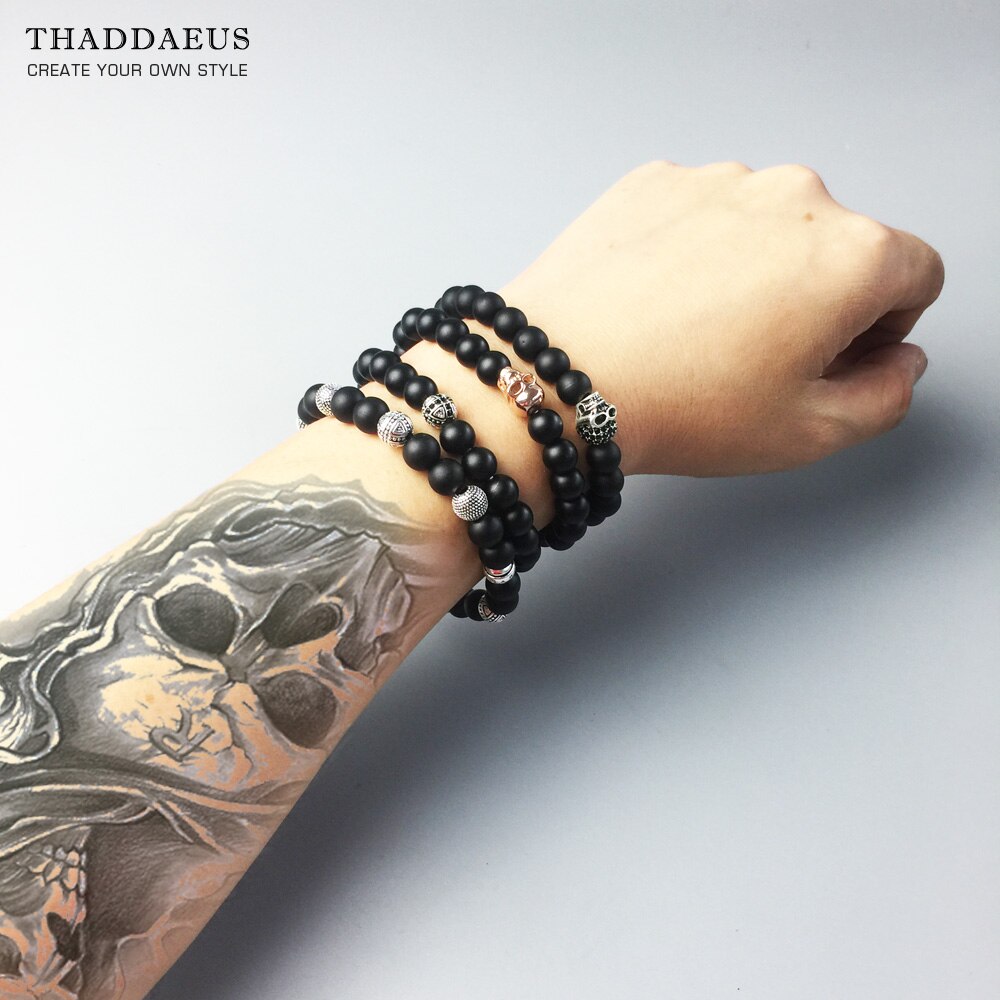 Bracelet Hero Rebel Bead Europe Style Fashion Jewelry Gift For Men And Women,In Sterling Silver And Black Obsidian