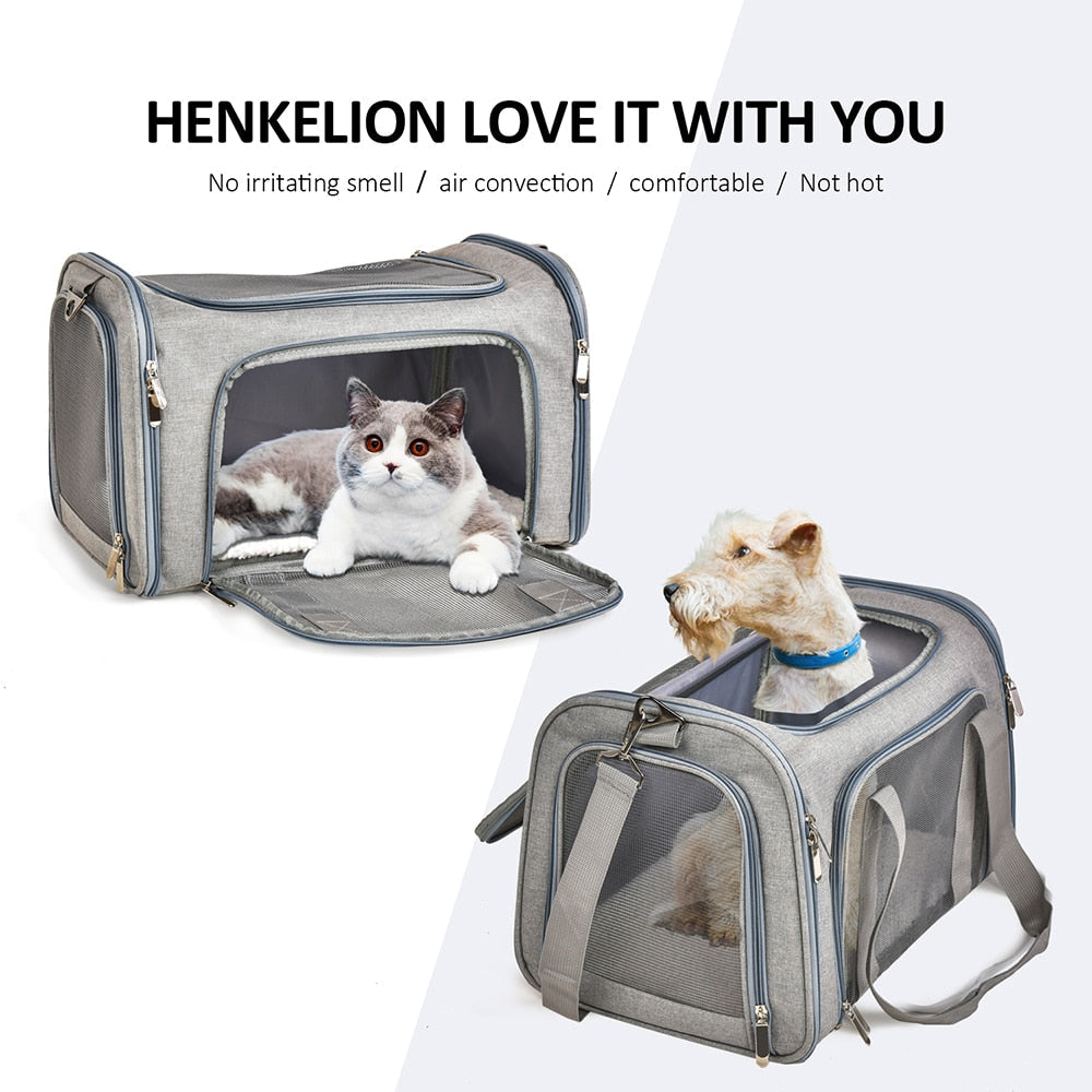 Dog Carrier Bag Soft Side Dog Backpack Cat Pet Carriers Dog Travel Bags Airline Approved Transport For Small Dogs Cats Outgoing - anconmall