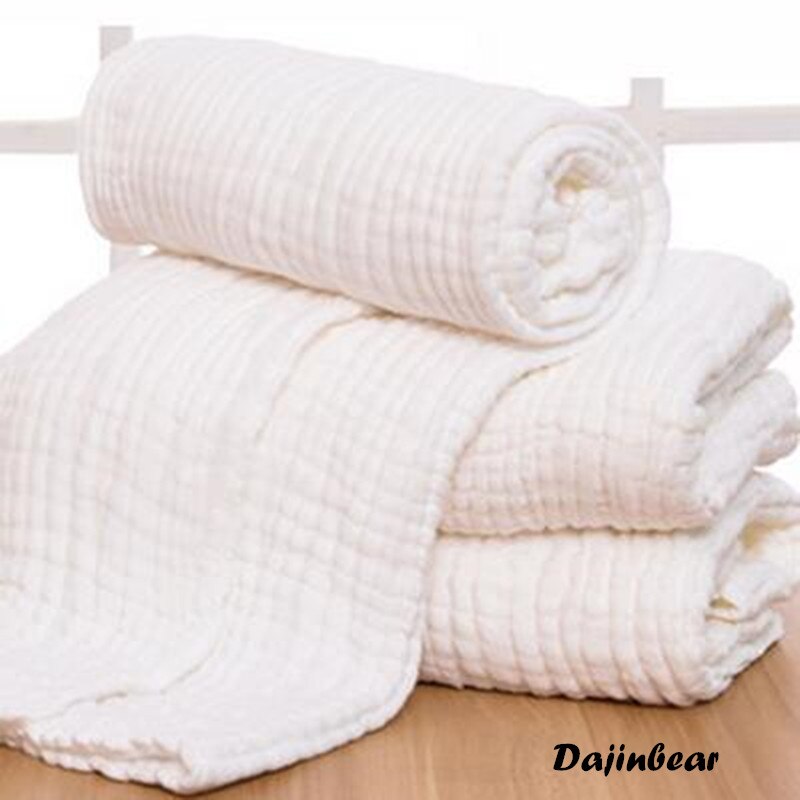 Dajinbear Baby bath towel 100% cotton ultra soft baby gauze towel newborn towel big thick 6 layer Size 90*110 CM