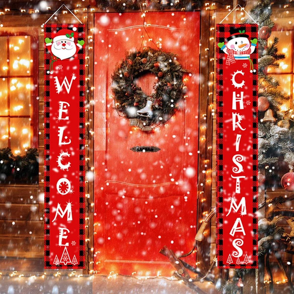 Santa Claus Door Banner Christmas Decor For Home 2022 Merry Christmas Decor Xmas Ornament Navidad Noel Happy New Year 2023 - anconmall