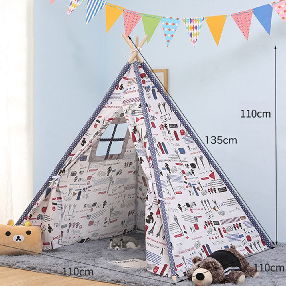Children&#39;s Tent Teepee Tent For Kids Portable Tipi Infantil House For Children Cabana Kids Tents Decoration Carpet LED Lights