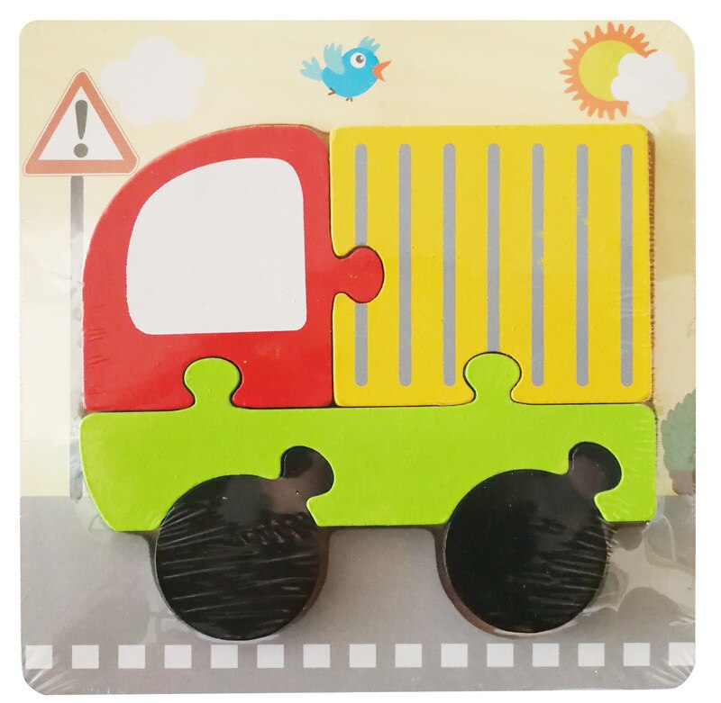 Wooden 3D Puzzle Educational Toys Jigsaw Toys For Children Baby Cartoon Animal Puzzles Intelligence Kids Toy Board Games