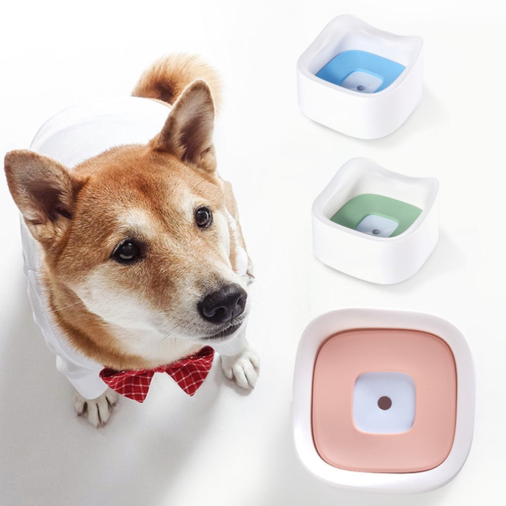 Non-Wet Mouth Dog Water Bowl Floating Splash-Proof  Anti-Overturning Square Pet Buoyancy Drinking Fountain Dispenser Feeder - anconmall