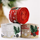 5M Merry Christmas Burlap Ribbons DIY Gift Wrapping Wedding Party Decoration for Home Christmas Tree Ribbon Garland Wreath Bows