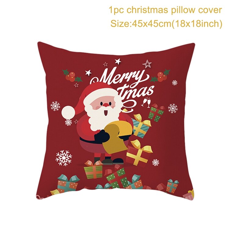 Christmas Cushion Cover Merry Christmas Decorations for Home 2022 Christmas Ornament Xmas Gifts Navidad Noel Happy New Year 2023