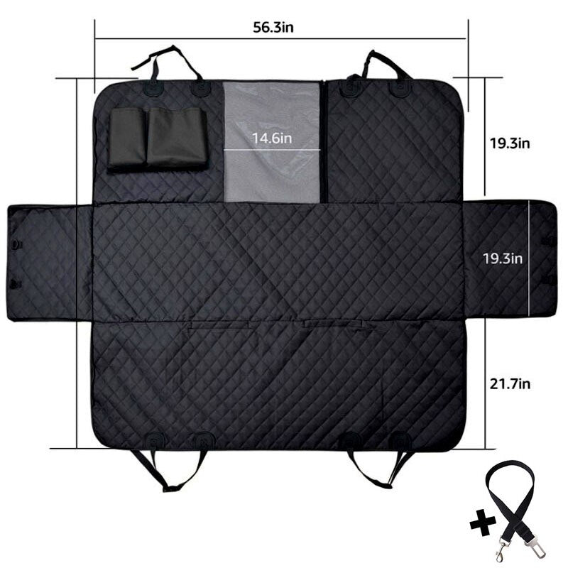 Pet Carrier Dog Car Seat Cover Waterproof With Pet Safety Belt Car Rear Back Seat Mat Hammock Cushion Protector - anconmall