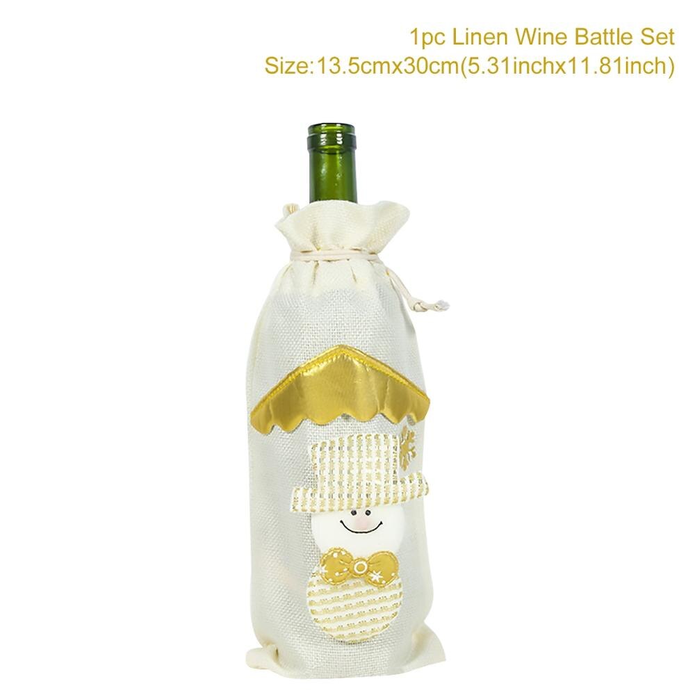 Christmas Wine Bottle Cover Merry Christmas Decorations For Home 2022 Christmas Ornament New Year 2023 Xmas Navidad Natal Gifts
