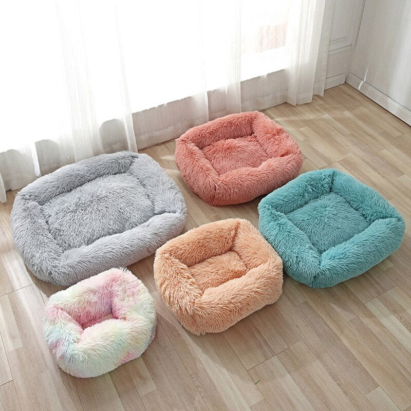 Pet Dog Bed Comfortable Cuddler Square Dogs Kennel Very Soft Washable Dog and Cat Cushion Bed Winter Warm Sofa 12 Color - anconmall