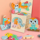Wooden 3D Puzzle Educational Toys Jigsaw Toys For Children Baby Cartoon Animal Puzzles Intelligence Kids Toy Board Games