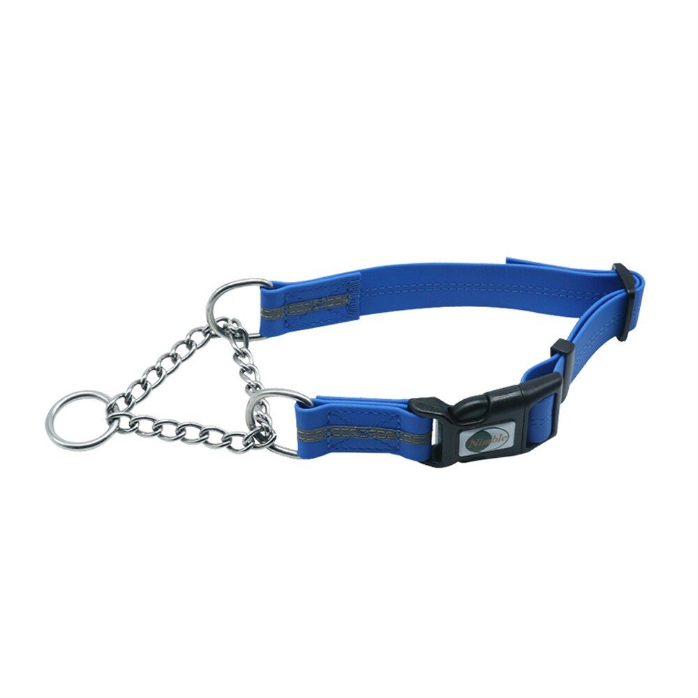 Martingale Collar Dog PVC with Welded Link Chain Reflective Waterproof Dirtproof Adjustable Collars For Small Medium Big Dogs