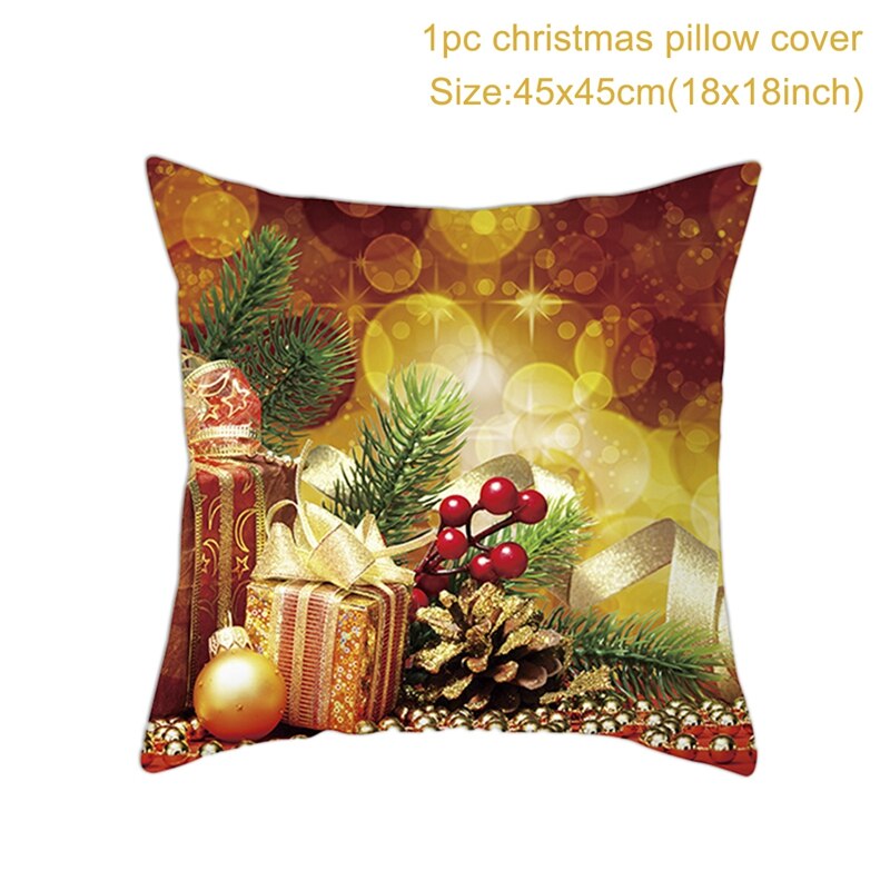 45*45 Christmas Cushion Cover Christmas Decorations for Home Throw Pillows Sofa Home Decor Christmas Pillowcase Pillow Cover