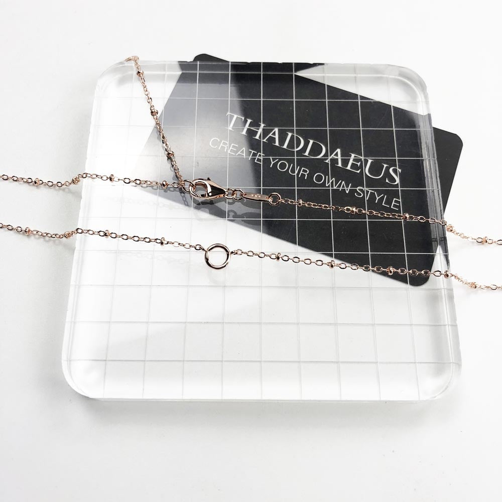 Charm Necklace Rose Gold Color Round Carrier Summer Fashion Jewelry Europe Link Chain 925 Sterling Silver Gift For Women