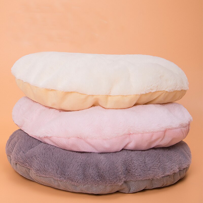Semi-Enclosed Warm Cat Calming Bed Pumpkin-Shaped Soft Cozy Cat Tent House with Removable and Washable Double-Sided Cushion Pad - anconmall